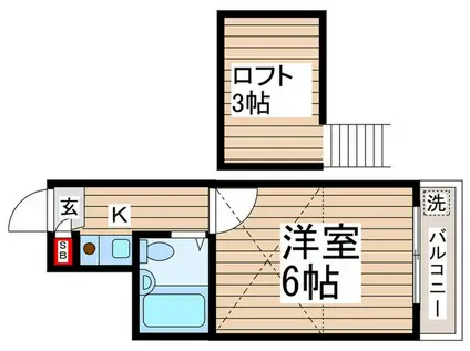 エスペラントメント(1K/1階)の間取り写真