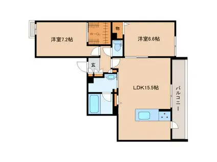 シャーメゾンアイメール(2LDK/4階)の間取り写真