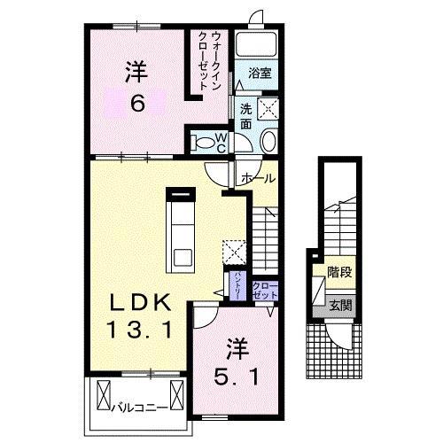 サンシャインサイド(2LDK/2階)の間取り写真