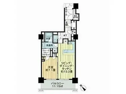 ライオンズタワー仙台大手町(1LDK/12階)の間取り写真