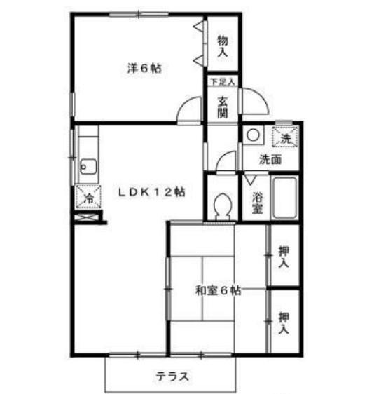 PAX明和 A棟(2LDK/2階)の間取り写真