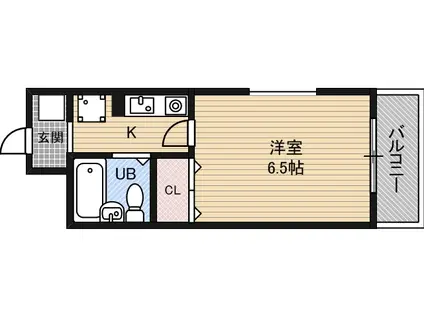 プレアール東中浜(1K/4階)の間取り写真