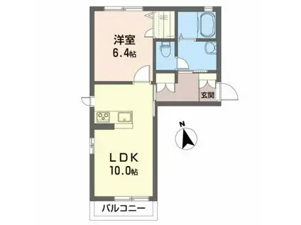 ソレイユひより台(1LDK/2階)の間取り写真