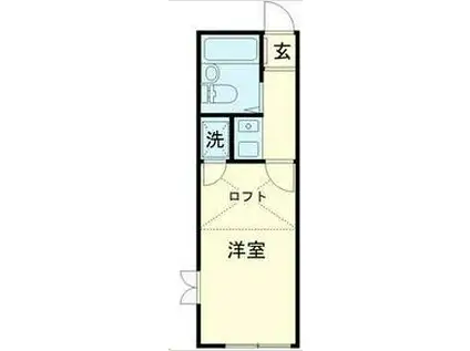 メゾン十日市場(1K/1階)の間取り写真