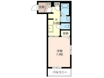 LIBERA宮崎台I禁煙マンション(1K/2階)の間取り写真