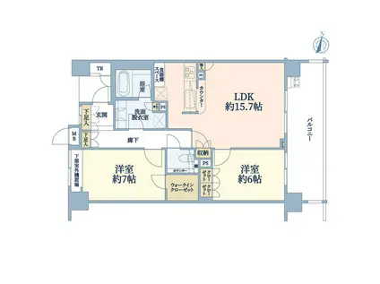 ファミールグラン代々木西原デクスターハウス(2LDK/3階)の間取り写真