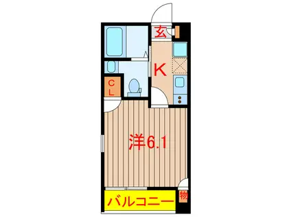 ヘリオス芝山(1K/1階)の間取り写真