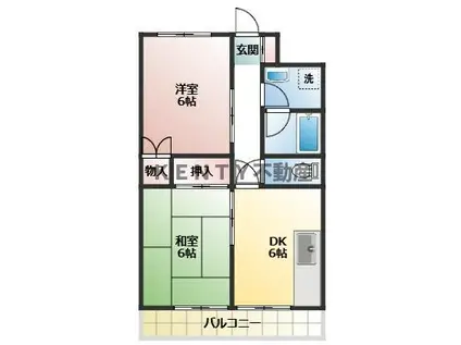 ソルトハイムI(2DK/1階)の間取り写真