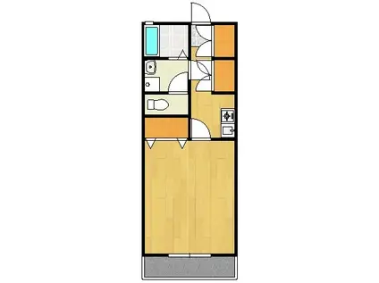 ショアハウス(1K/2階)の間取り写真