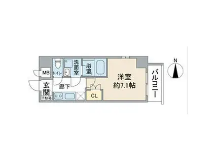 VANCOUVER1118大曽根(1K/6階)の間取り写真