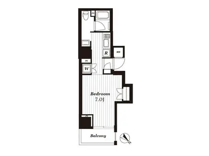 オープンレジデンシア銀座二丁目(1K/6階)の間取り写真