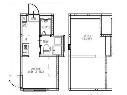 春日町6丁目NEO AVAND(ワンルーム/2階)の間取り写真