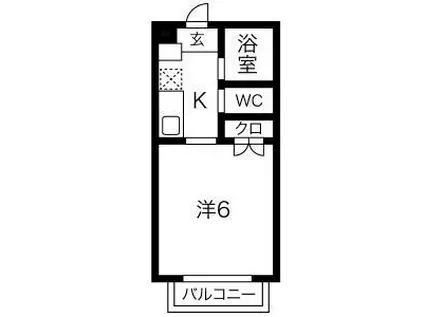 シンシア緑(1K/2階)の間取り写真