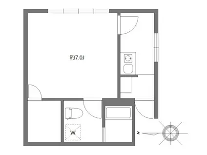 ククル新高円寺(1K/2階)の間取り写真