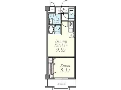 COMFORT南六郷(1DK/3階)の間取り写真