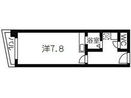 甲南メゾン三宮(ワンルーム/2階)の間取り写真