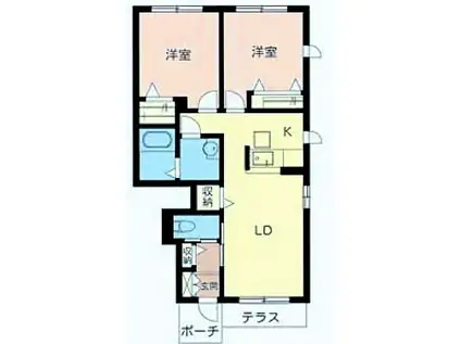 シャーメゾン エトワール(2LDK/1階)の間取り写真