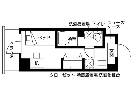 リビオセゾン亀有(ワンルーム/7階)の間取り写真