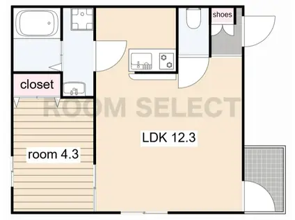 茜さす春のセラヴィ(1LDK/1階)の間取り写真