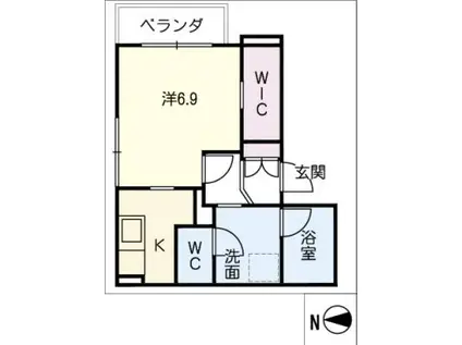 BELDMIR I-CA(1K/3階)の間取り写真