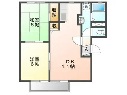 サンメゾンA(2LDK/2階)の間取り写真