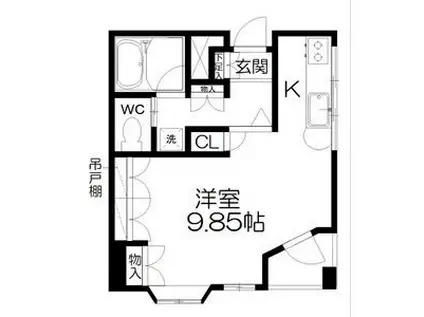 シクロモンブラン(ワンルーム/6階)の間取り写真