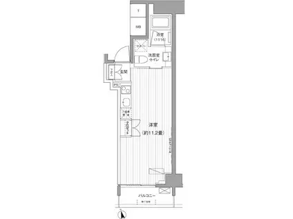 コスモリード川崎(ワンルーム/2階)の間取り写真