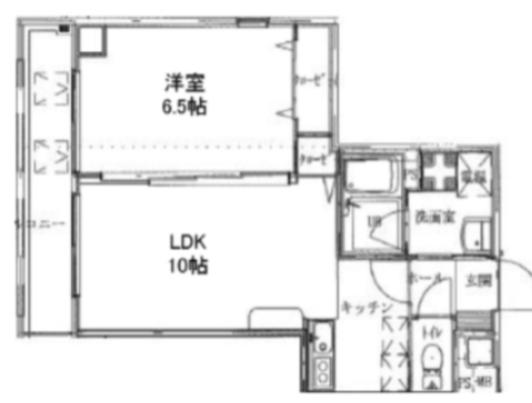 ルミエール難波(1LDK/6階)の間取り写真