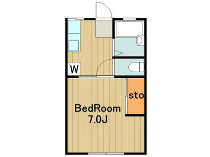 幸栄ハイツ(1K/2階)の間取り写真