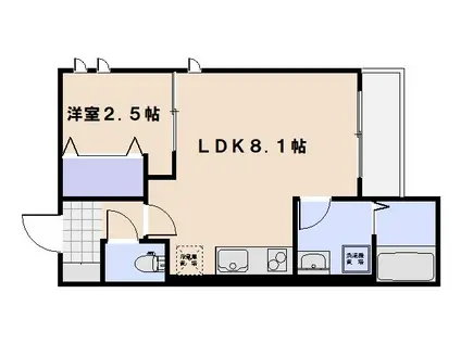  REGALESTーSMART 五日市中央(1LDK/1階)の間取り写真