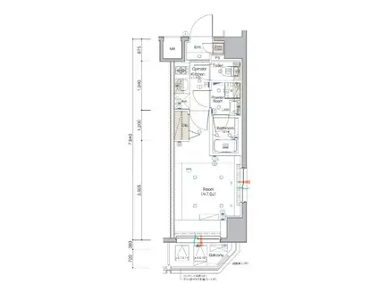 SYFORME KANNAIII(1K/8階)の間取り写真