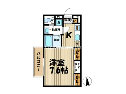 リブリ・コンフォルトII(1K/3階)の間取り写真