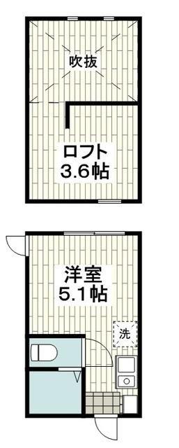プラシード横浜国大前(ワンルーム/2階)の間取り写真