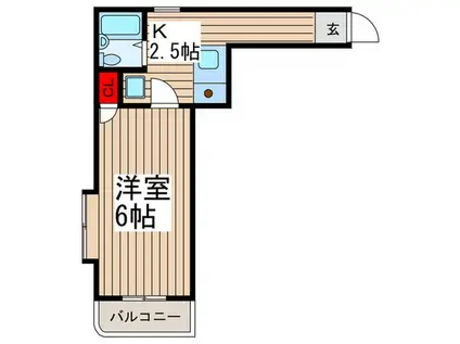 モア・ライフ芝(1K/2階)の間取り写真
