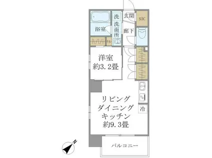 ステラコート川崎(1LDK/2階)の間取り写真