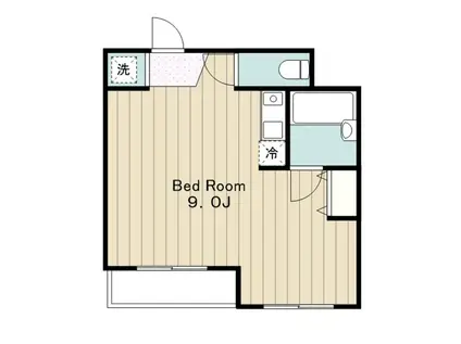 ヒルクレストアツギ(ワンルーム/1階)の間取り写真