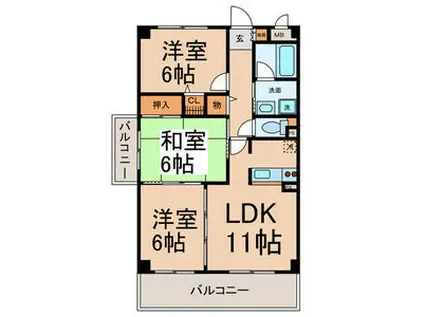 エトワール千代田(3LDK/9階)の間取り写真
