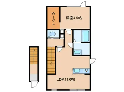 GLAYS SHIRATORIグレイスシラトリ(1LDK/2階)の間取り写真