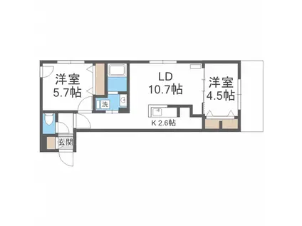 ブランシャール北3条通(2LDK/3階)の間取り写真