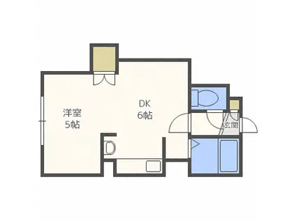 ラフォーレ北24条 I(1DK/4階)の間取り写真