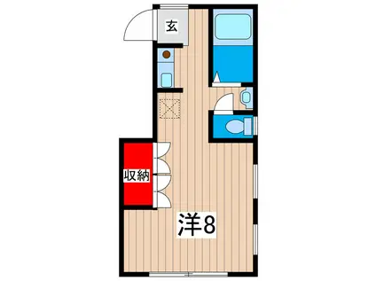 根本ハイツ(ワンルーム/2階)の間取り写真