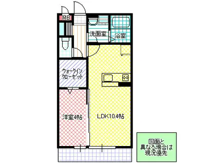 グランドソレーユ(1LDK/1階)の間取り写真
