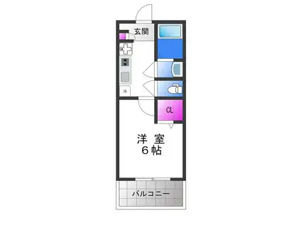 ボスコモンテI(1K/1階)の間取り写真