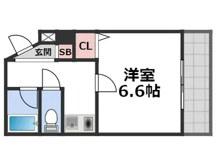 エトワールヴィルーR深江橋駅前(1K/6階)の間取り写真