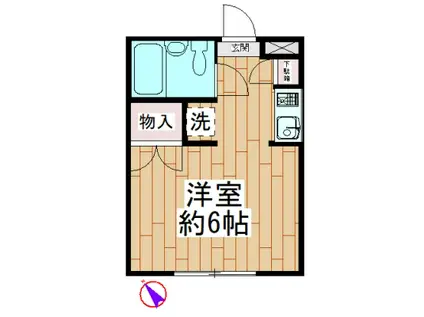 アブニール町田(1K/1階)の間取り写真