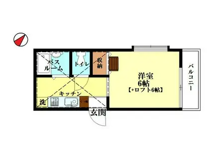 トトロの森II(1K/2階)の間取り写真