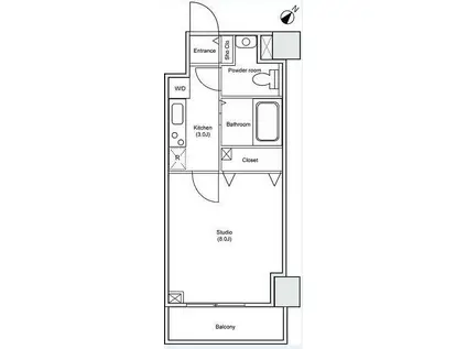 ベルペトラ(1K/5階)の間取り写真