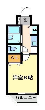 YKハイツ桜町(1K/7階)の間取り写真