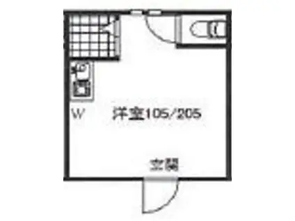 ハウスVESTA(ワンルーム/1階)の間取り写真