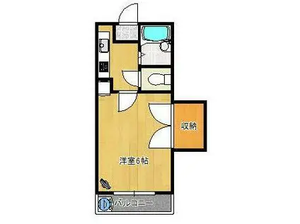 シャンボール天野峠I(1K/3階)の間取り写真